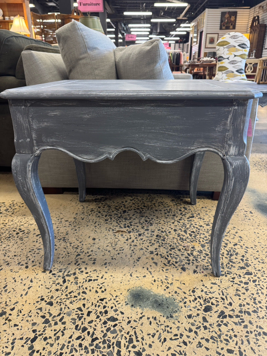 HECKMAN Gray Painted Wood End Table