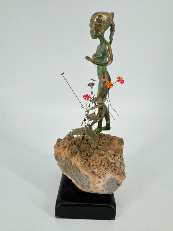 MALCOM MORAN Copper Girl w/ Flowers Figure