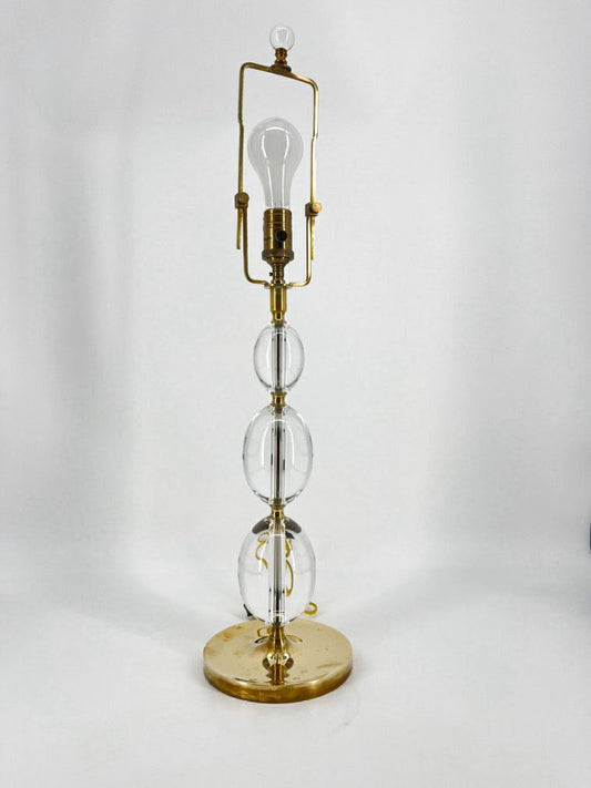 DECORATIVE CRAFTS Clear Glass & Brass Lamp
