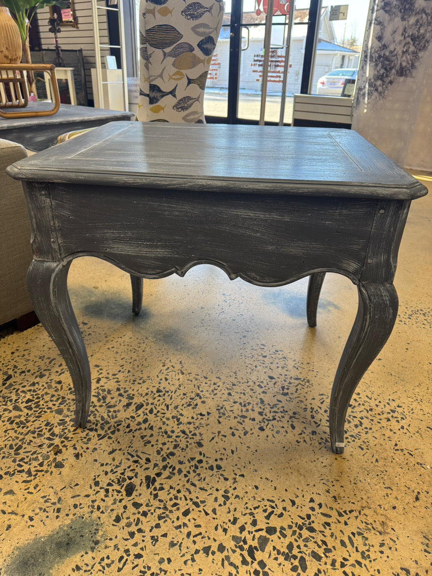 HECKMAN Gray Painted Wood End Table