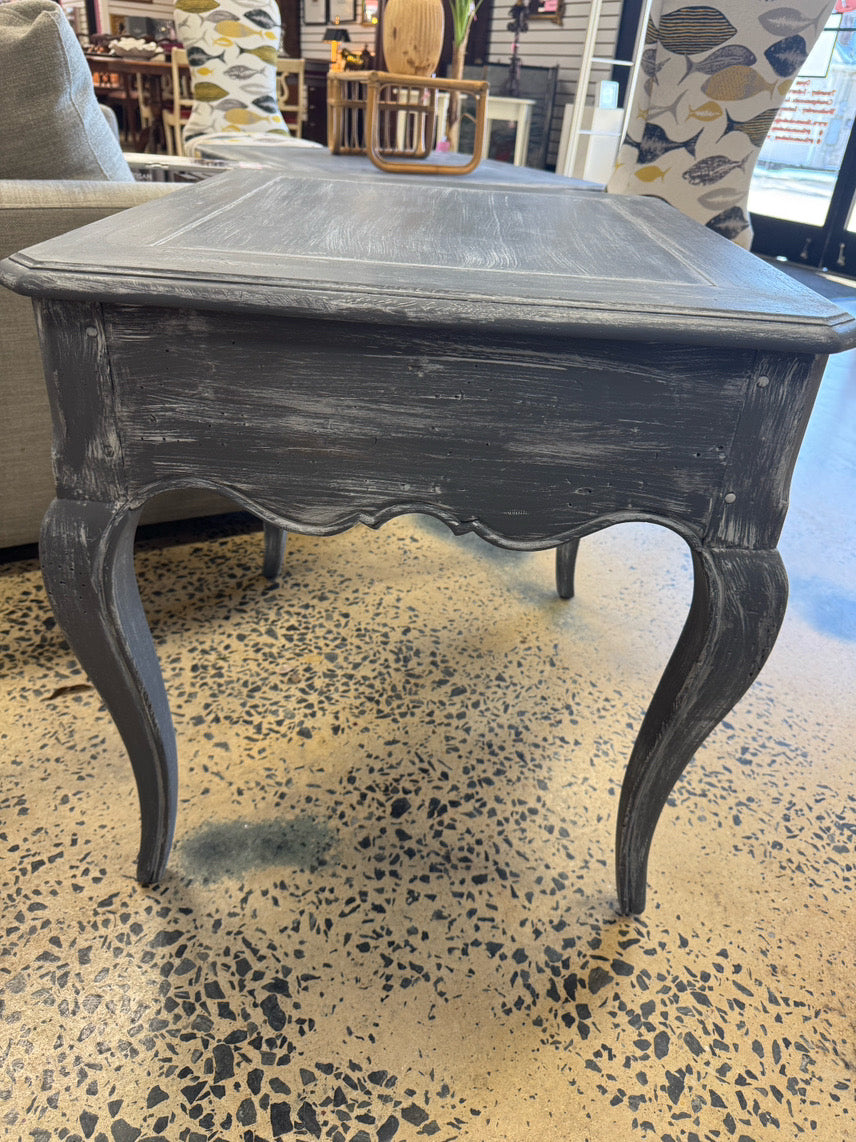 HECKMAN Gray Painted Wood End Table