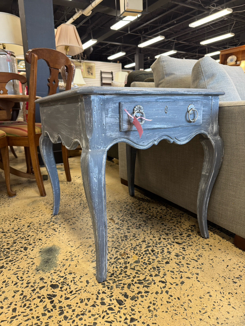 HECKMAN Gray Painted Wood End Table