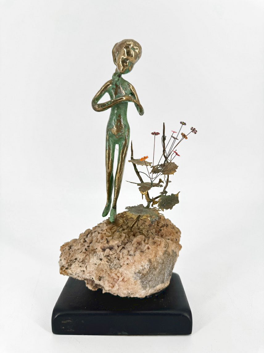 MALCOM MORAN Copper Girl w/ Flowers Figure