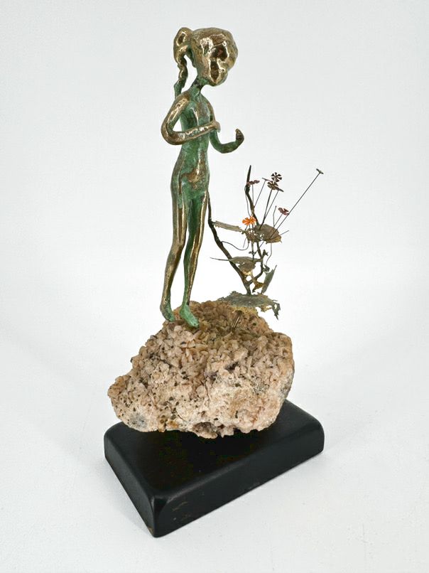 MALCOM MORAN Copper Girl w/ Flowers Figure