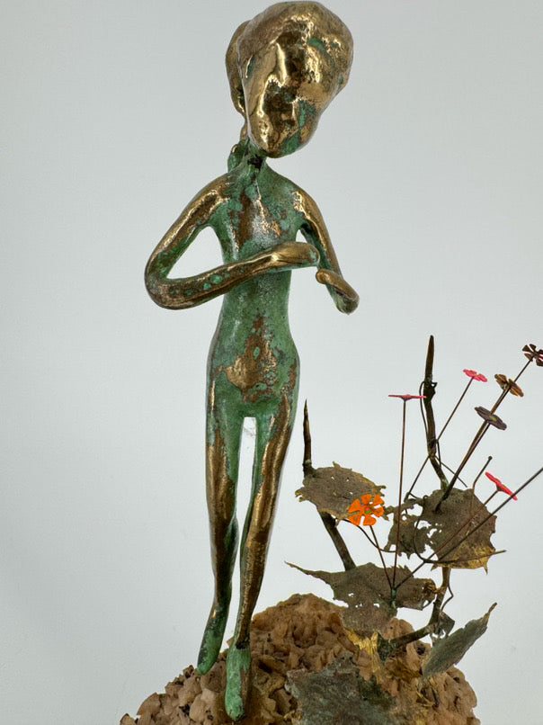 MALCOM MORAN Copper Girl w/ Flowers Figure