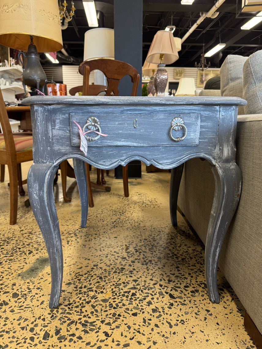 HECKMAN Gray Painted Wood End Table