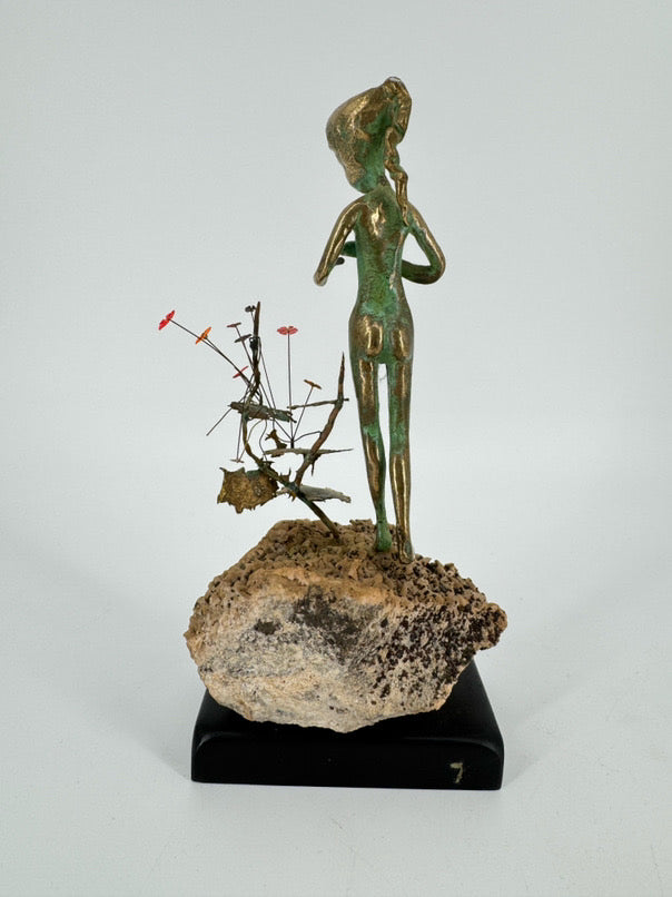 MALCOM MORAN Copper Girl w/ Flowers Figure